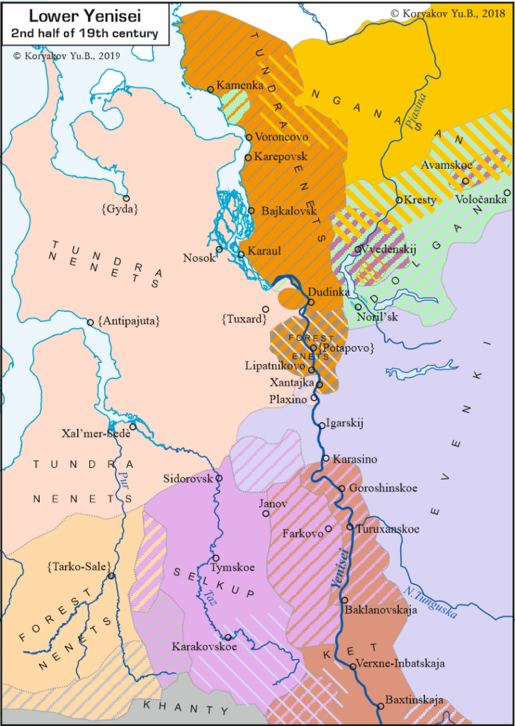Lower and Middle Yenisei in 17th century